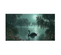 Puzzle para Adultos 408 Piezas, Cisne Negro del Lago Puzzle, Difícil, Desafiante, Rompecabezas Encajan Perfectamente, Letras en la Parte Posterior, Regalo para Personas Mayores (59.3x22.8cm) v-378