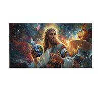 Puzzle para Adultos 408 Piezas, Jesús de la Tierra Puzzle, Difícil, Desafiante, Rompecabezas Encajan Perfectamente, Letras en la Parte Posterior, Regalo para Personas Mayores (59.3x22.8cm) v-138
