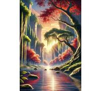 Puzzle para Adultos 408 Piezas, Paisaje Cañón, con Póster, Piezas de Encaje, Letras en la Parte Posterior, Decoración de Pared, Regalo para Adultos (59x23cm)