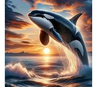 Puzzle para Adultos 500 Piezas,Ballena Marina al Atardecer,45x45 cm,Rompecabezas para Adulto Juguete Educativo, Juego Educativo Desafío,500 Piezas Rompecabezas para Adultos