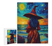 Puzzle para adultos, 500 piezas, bruja en la playa, juego de ajos con rompecabezas, corte de precisión, interacción entre padres e hijos, 500 unidades