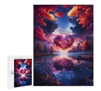Puzzle para adultos, 500 piezas, con forma de corazón, nubes sobre un lago sereno, rompecabezas para adultos, regalo de cumpleaños, Navidad, 500 unidades