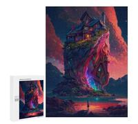 Puzzle para adultos, 500 piezas de Fantasy Island con casa mística para adolescentes, juegos de pensamiento, murales, regalos de Navidad y cumpleaños, 500 unidades