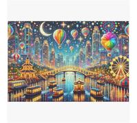 Puzzle para Adultos 500 Piezas,Globos del Puente de la Ciudad 52x38 cm,Rompecabezas para Adulto Juguete Educativo, Juego Educativo Desafío,500 Piezas Rompecabezas para Adultos