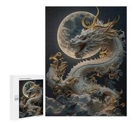 Puzzle para adultos, 500 piezas, rompecabezas de escultura de cielo de luna de dragón para adolescentes, juegos mentales, murales, regalos de Navidad y cumpleaños, 500 piezas