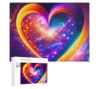 Puzzle para adultos, 500 piezas, rompecabezas de papel tapiz de corazón cósmico para adolescentes, juguetes de bricolaje, regalos para mujeres, también como regalo para toda la familia, 500 piezas