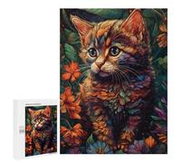 Puzzle para adultos 500 piezas rompecabezas florales lamiendo un gato cuento rompecabezas para adultos juego mental análisis y lógica regalos de cumpleaños y regalos únicos 500 piezas