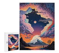 Puzzle para adultos, 500 piezas, rompecabezas para adolescentes Whimsical Cloudscape con rompecabezas de montaña, juguete decorativo de pared, ensamblaje de patrones, interacción entre padres e hijos