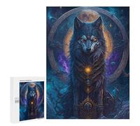 Puzzle para adultos, 500 piezas, rompecabezas para jóvenes, retrato de lobo encantado, 16 rompecabezas, juguete para decoración de pared, ensamblaje de patrones, interacción entre padres e hijos, 500