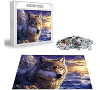 Puzzle para Adultos 5000 Piezas, Lobo Obra de Arte de Juego de Rompecabezas para Adultos, Animal Pasatiempo Creativo, Decoración, DIY para Decoración del Hogar 156 x 105 cm B-1763