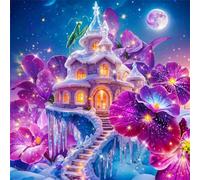 Puzzle para Adultos 70 Piezas,Flores del Castillo de Hielo,16x16 cm,Rompecabezas para Adulto Juguete Educativo, Juego Educativo Desafío,70 Piezas Rompecabezas para Adultos