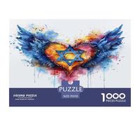 Puzzle para Adultos - Amor artístico and Angel Wings, Un Desafiante Acertijo, Símbolo del corazón, Regalos para Hombres, Actividad Artística Desafiante Y Relajante 70x50cm/1000pcs