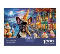 Puzzle para Adultos - Bulldog, Un Desafiante Acertijo, Christmas Frenchie, Regalos para Hombres, Actividad Artística Desafiante Y Relajante 52x38cm/1000pcs