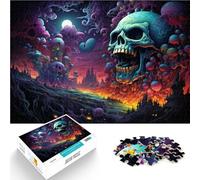 Puzzle para adultos con 1000 piezas de calavera infernal para diversión familiar, cada pieza es única, sofisticado juego familiar para adolescentes a partir de 14 años, 26 x 38 cm