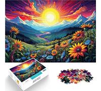 Puzzle para adultos con 1000 piezas de flores y montañas para diversión familiar 26 x 38 cm fortalece el amor entre parejas adecuado para adolescentes a partir de 14 años