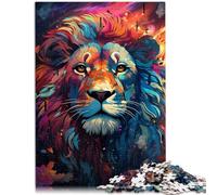 Puzzle para adultos con 1000 piezas, dibujo de un león animal, obra de arte, 50 x 70 cm, juego sofisticado y familiar para niños a partir de 14 años