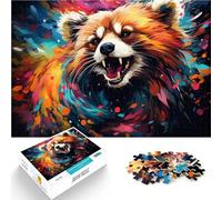 Puzzle para adultos con 1000 piezas, diseño de panda rojo de colores FEA, 26 x 38 cm, juego sofisticado y familiar para adolescentes a partir de 14 años