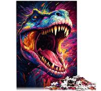 Puzzle para adultos con 1000 piezas: juego de pensamiento de dinosaurios salvajes que es sofisticado para completar, pero divertido poder y humorístico es de 26 x 38 cm