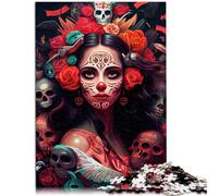 Puzzle para adultos con 1000 piezas, juego familiar para el Día de los Muertos y con piezas totalmente entrelazadas al azar para adolescentes a partir de 14 años, 26 x 38 cm