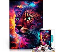 Puzzle para adultos con 1000 piezas, rompecabezas cósmico de leopardo, obra de arte, juego familiar, alivio del estrés, difícil desafío para niños de 14 años, 26 x 38 cm