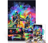 Puzzle para adultos con 1000 piezas, Tower Bridge London Juego familiar para aliviar el estrés y pasar el tiempo en casa, para adolescentes a partir de 14 años, 26 x 38 cm