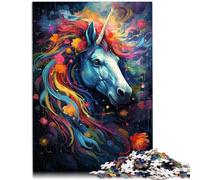 Puzzle para adultos con 1000 piezas, unicornios, juguetes educativos, alivio del estrés, 26 x 38 cm, juego desafiante y familiar para adolescentes a partir de 14 años