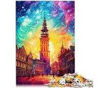 Puzzle para adultos con vistas a la torre del ayuntamiento de Varsovia, 1000 piezas, 26 x 38 cm, puzzle de cartón para adultos y niños a partir de 14 años, divertido rompecabezas familiar de