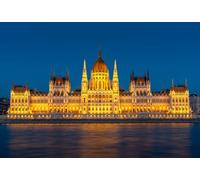 Puzzle para adultos de 100 (45,5 x 35,5 cm) piezas de rompecabezas de vista nocturna del parlamento de Budapest, juguete educativo y juego antiestrés para adultos