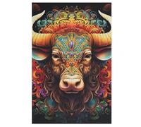 Puzzle para adultos de 1000 piezas, Búfalo, rompecabezas de madera, desafío cerebral, juego de juguetes (78×53cm)