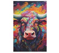 Puzzle para adultos de 1000 piezas, Búfalo, rompecabezas de madera, desafío cerebral, juego de juguetes (78×53cm)