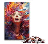 Puzzle para adultos de 1000 piezas, coloridas diosas psicodélicas, rompecabezas de regalo de cumpleaños para adolescentes a partir de 14 años, 75 x 50 cm