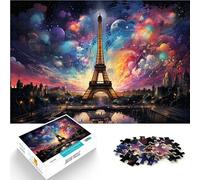 Puzzle para adultos de 1000 piezas, colorido puzle de la Torre Eiffel, juego sofisticado para mejorar la memoria para adolescentes a partir de 14 años, 26 x 38 cm