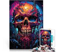 Puzzle para adultos de 1000 piezas, diseño de calavera psicodélica, puzle imposible, 50 x 70 cm, promueve el amor entre parejas para adolescentes a partir de 14 años