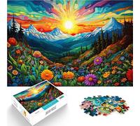 Puzzle para adultos de 1000 piezas, flores y montañas, adecuado para parejas y adolescentes a partir de 14 años, 26 x 38 cm