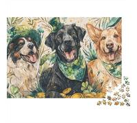 Puzzle para Adultos De 1000 Piezas Perros, Papel Ecológico, A Joyful Illustration of Happy Perros Together Entrenamiento Cerebral para Pausa De Oficina, Regalo, 52x38cm/1000pcs