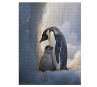 Puzzle para adultos de 500 piezas, pingüino, rompecabezas de madera, desafío cerebral, juego de juguetes 55×41cm