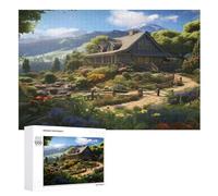 Puzzle para adultos Mountain Village Cottage 1000 piezas rompecabezas de madera para niños de 12 años de edad, juego familiar educativo (75×50cm)