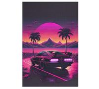 Puzzle para adultos, puzles de puesta de sol de coche, 1000 piezas, juguete intelectual creativo, juegos de montaje, 78 × 53 cm