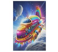 Puzzle para adultos Vaisseau Spatial coloré, puzles de 1000 piezas, para niños a partir de 12 años, puzles de madera para decoración del hogar, (78 x 53 cm)