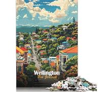 Puzzle para adultos y adolescentes, Wellington, Nueva Zelanda, paisaje urbano, 500 piezas, rompecabezas de madera para adultos, divertidos juegos de rompecabezas para toda la familia, 500 piezas (52 x