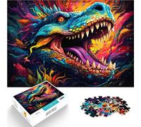 Puzzle para adultos y niños antiguos monstruos cocodrilos rompecabezas 1000 piezas rompecabezas 19.7 x29.5 pulgadas rompecabezas de madera para adultos niños de 14 años y más Staycation Matar el