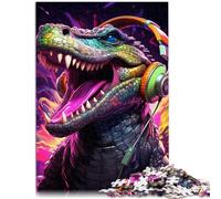 Puzzle para adultos y niños, diseño de cocodrilos del Nilo de animales, rompecabezas divertidos para adultos, 1000 piezas, 26 x 38 cm, rompecabezas de cartón, rompecabezas para adultos
