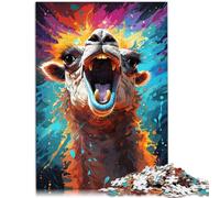 Puzzle para adultos y niños, pintura de color alpaca 1000 piezas, rompecabezas para adultos, 19.7 x29.5 pulgadas, rompecabezas de madera, rompecabezas de Navidad, regalos para mujeres