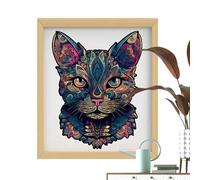 Puzzle para amantes de los gatos, desafío de juguete en forma de animal lindo, de madera, tema de gato, para niños y niñas, adultos, cumpleaños, , decoración interior al aire libre