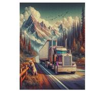 Puzzle para camiones, 500 piezas, rompecabezas de madera, adecuado para adultos y niños a partir de 12 años, gran regalo 55 × 41 cm