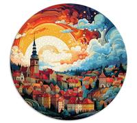 Puzzle para Cesky Krumlov, Puzzle para Adultos, 1000 Piezas, 26,5 x 26,5 pulgadas, Puzzle educativo, Juego Familiar y Juguetes Educativos