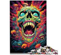 Puzzle para niños dibujando un monstruo malvado. Puzles divertidos para adultos, 1000 piezas, 26 x 38 cm. Puzzle de cartón, adecuado para adultos, juego de pensamiento