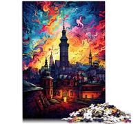 Puzzle para niños, el castillo real de Varsovia, 1000 piezas para adultos y niños, 26 x 38 cm, puzzle de cartón, rompecabezas de decoración del hogar