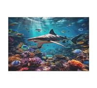 Puzzle para niños, fondo marino: un enjambre de peces, puzles para adultos, 1000 piezas, rompecabezas de madera para adolescentes, gran (75 x 50 cm)