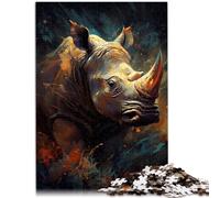 Puzzle para rinocerontes, seres místicos, 1000 piezas, rompecabezas, 26 x 38 cm, puzzles de cartón para adultos y niños a partir de 14 años, juego sofisticado